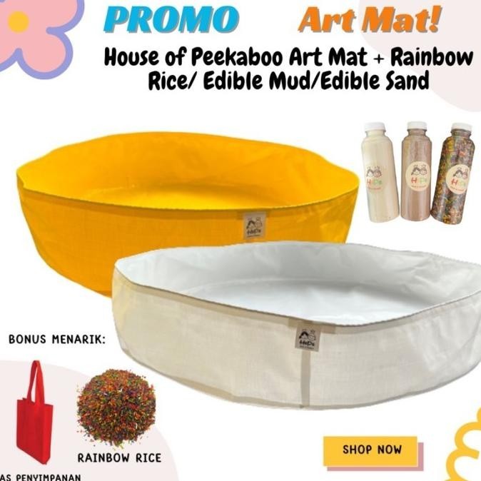 

NEW PROMO [HOUSE OF PEEKABOO] BUNDLE ART MAT+RAINBOW RICE/EDIBLE MUD/EDIBLE SAND PACKING BAGUS