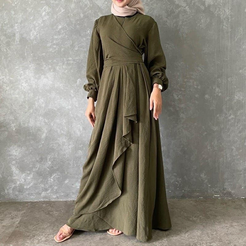 Baju Muslim Wanita Terbaru 2024 Gamis Jumbo Games Orang Tua Dres Pengajian Seragam Ibu Korea Style S