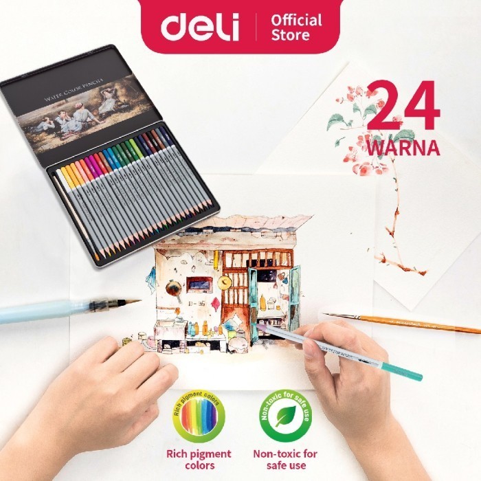

Segera Miliki Deli Pensil Warna 24 Warna Water Color Pencils - 6521 Hemat