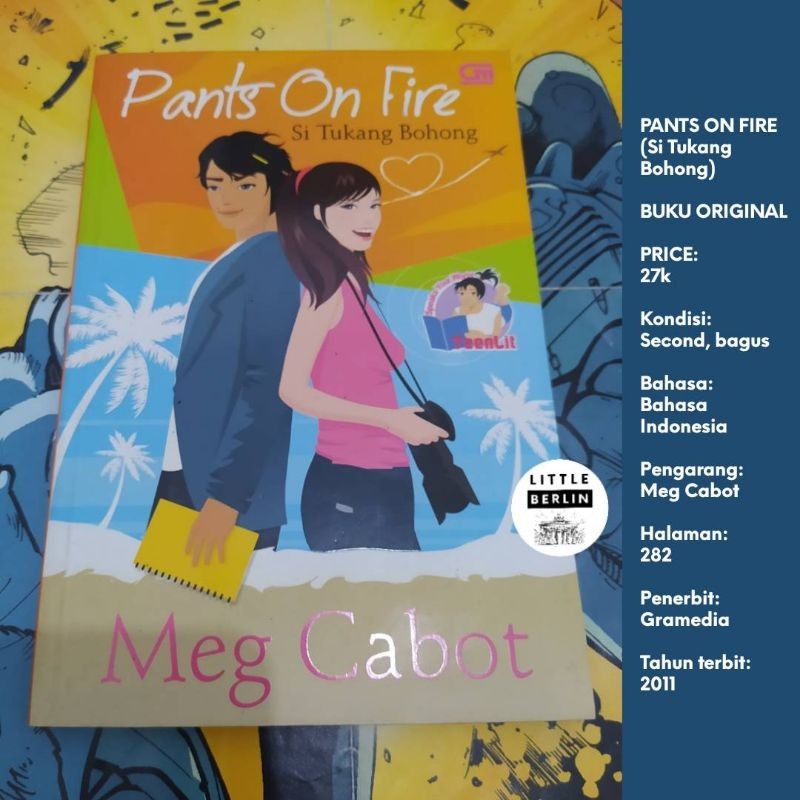 Novel Teenlit Meg Cabot PANTS ON FIRE Original Terjemahan (Preloved)