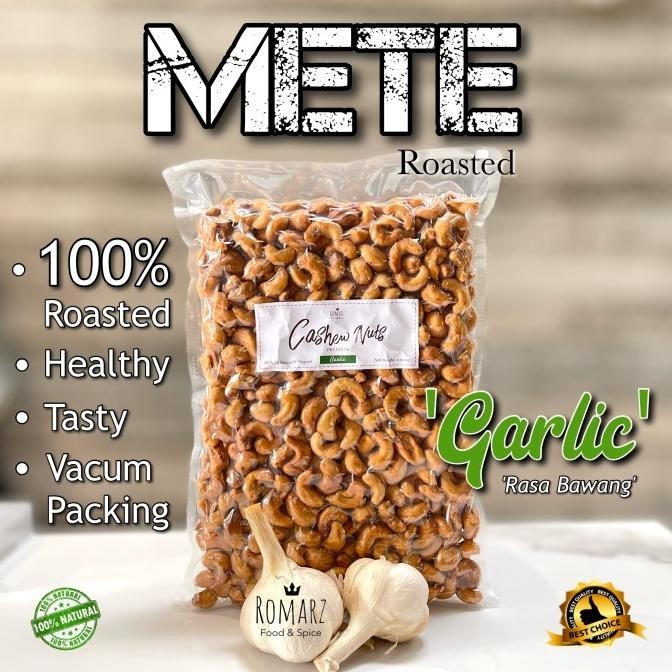 

Kacang Mete Oven Mede Oven Panggang Roasted Rasa Garlic Bawang 500Gr Limited Edition