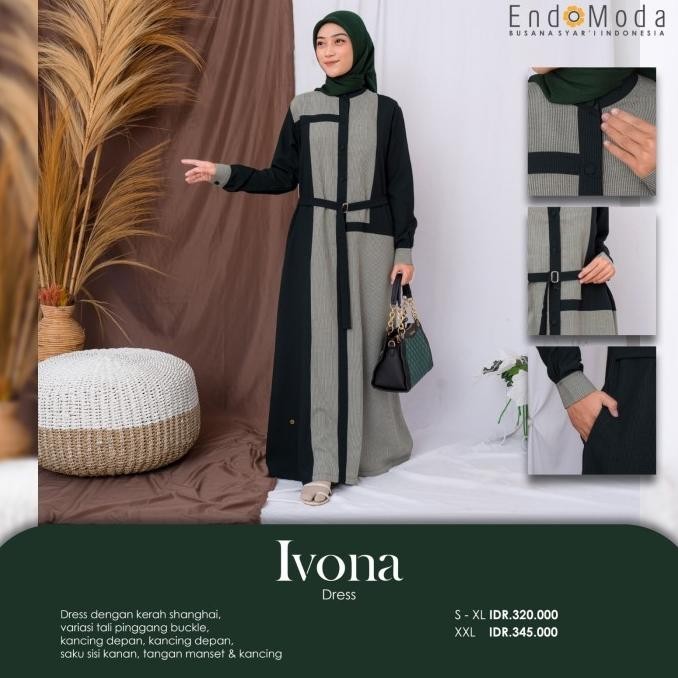 Big Sale Gamis Endomoda Ivona Dress Pengiriman Cepat