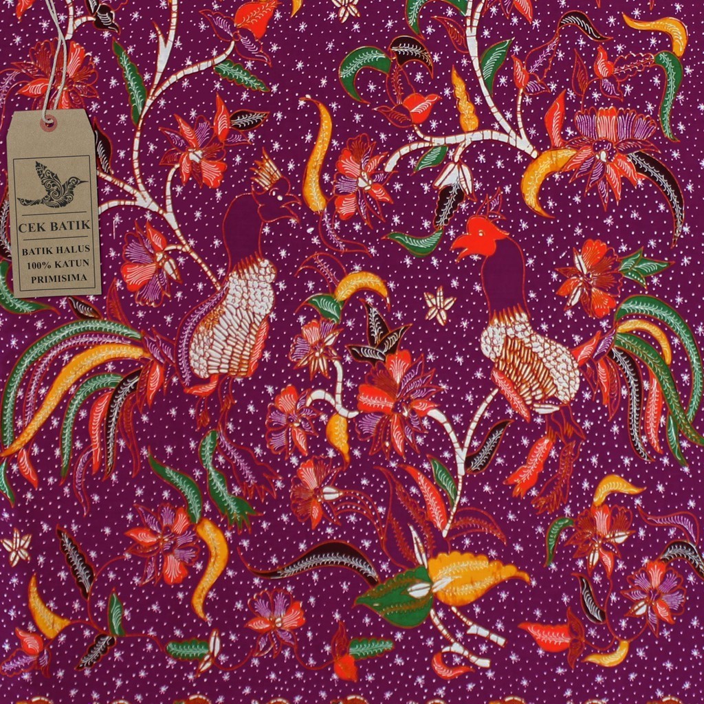 Kain Batik - Motif Ayam Jago Madura (Ungu)