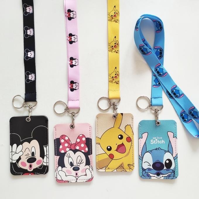 

Id Card Holder Name Tag Lanyard Kalung Kartu Kulit Kartun Lucu Limited Edition