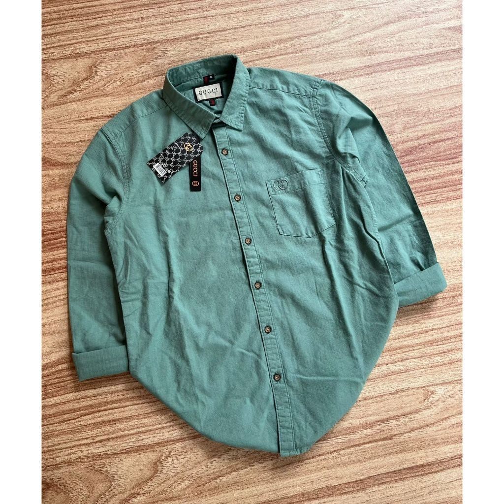 [LOOK STYLISH] Kemeja Gucci Pria Kemeja Polos Lengan Panjang Kemeja Gucci Polos Pria Kemeja Formal