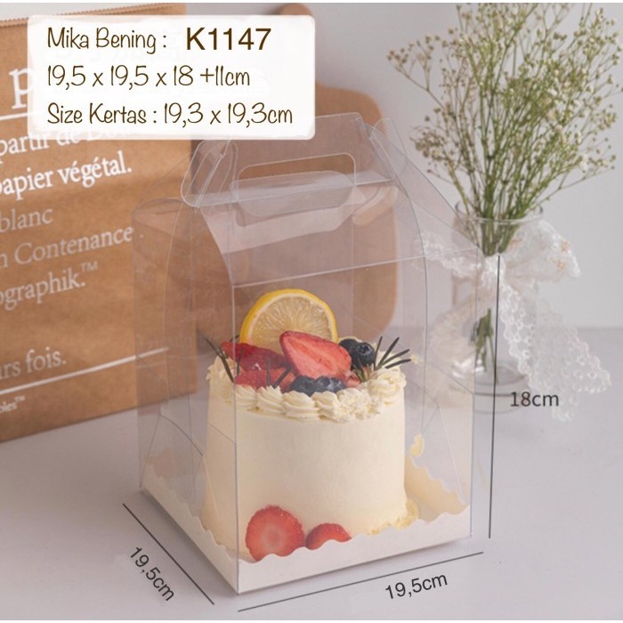 

Kotak Mika K1147 Packaging Transparent Bening Cake Box 006