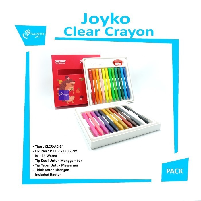 

Trendi Joyko Clear Crayon Clcr-Ac-24 Pack Murah