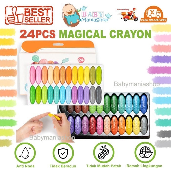 

Spesial Magical Crayon 24 Pcs Crayons Set Bayi Anak Peanut Yplus Uk Mudah Diha Promo