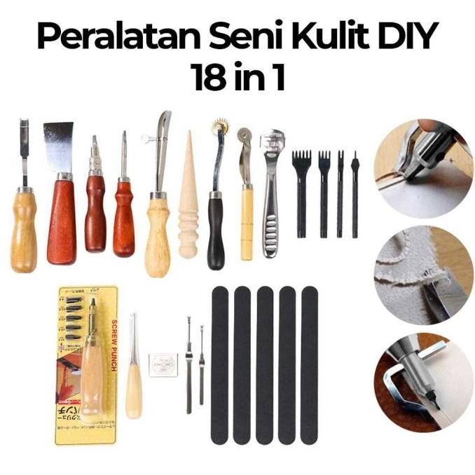 

Set Peralatan Seni Diy Kulit 18In1 Leather Craft Stitching Sewing Tool | Opheliazulaikastore