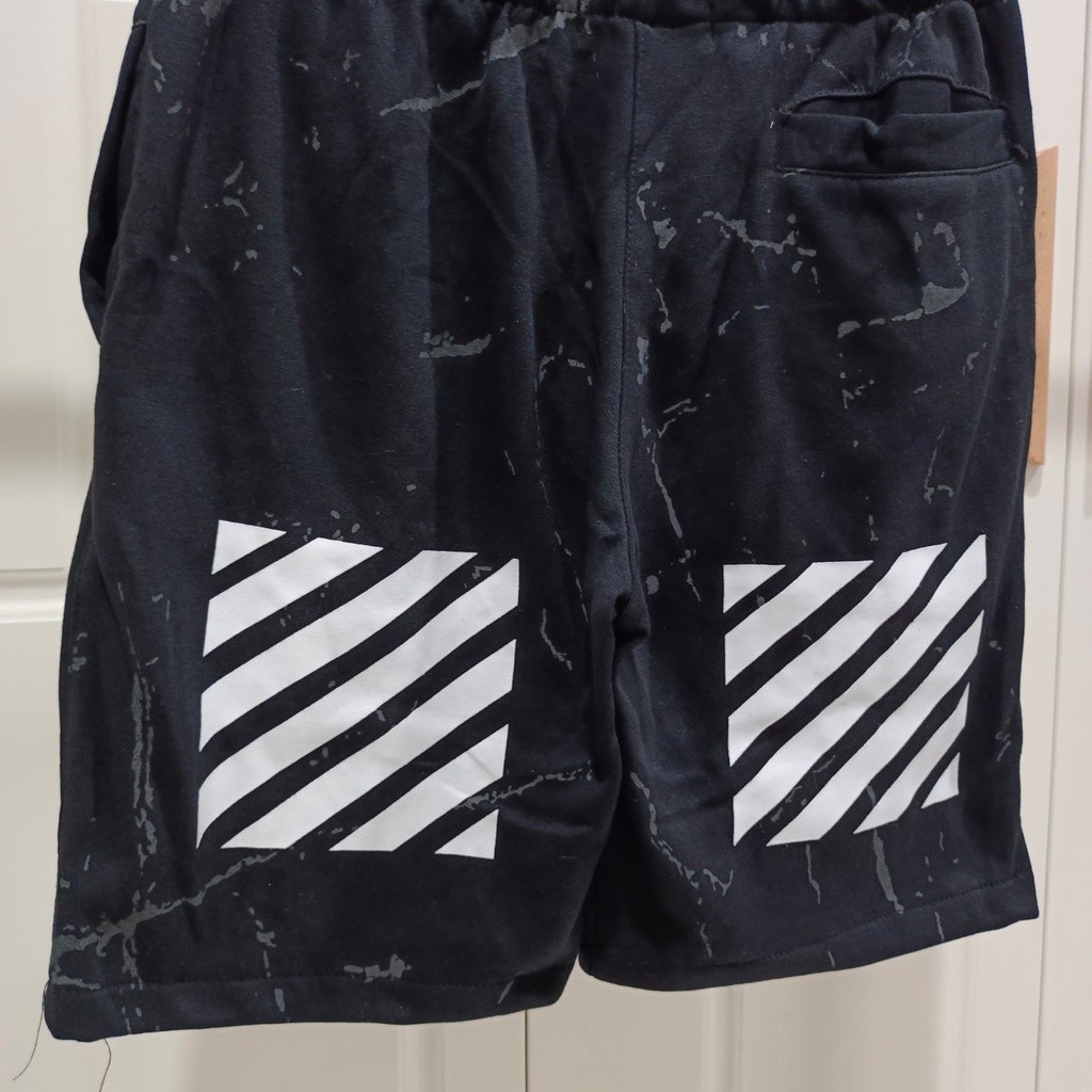 PREMIUM DRILL Celana Pendek Off White Pria Boarshot Unisex Shortpants Best Premium With Tag Label