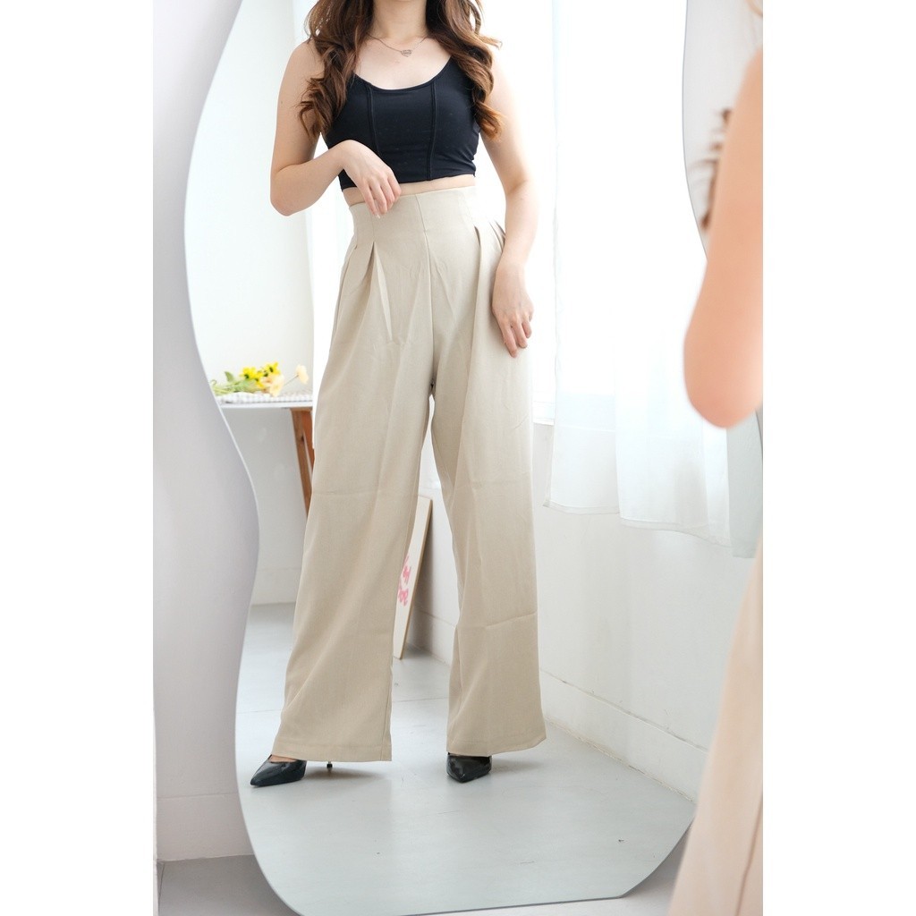 [THE BEST COLLECTIONS] MOUISELLE Lilla Pants Woman Highwaisted Cullote Pants - Korean style long