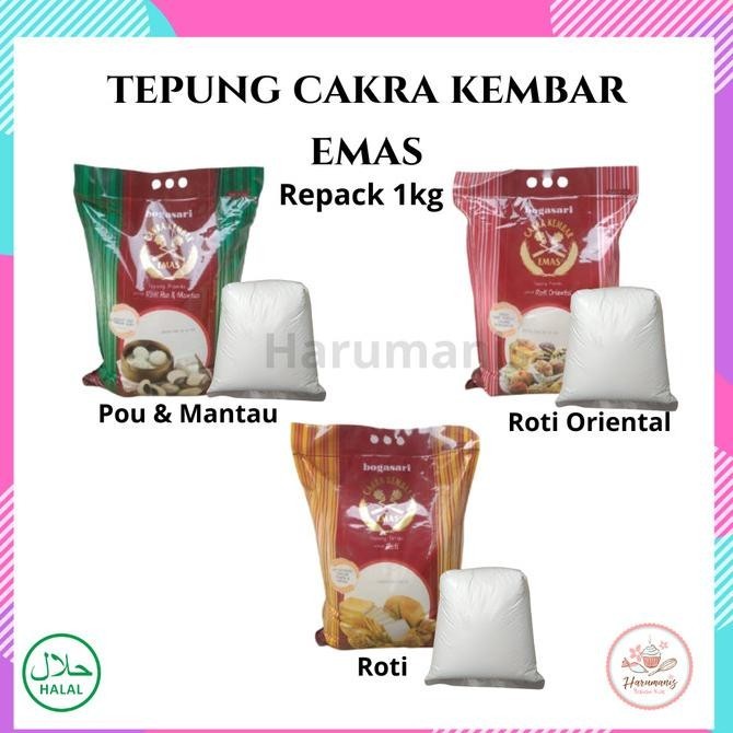 

siap kirim] Tepung Cakra Kembar Emas Roti Oriental / Bapao Pao Mantao / Roti Repac