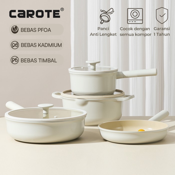 Terlaris Carote Frying Pan ,Pot Set, Ceramic Coating, Non-Stick,Dishwasher Safe Promo Terbaru