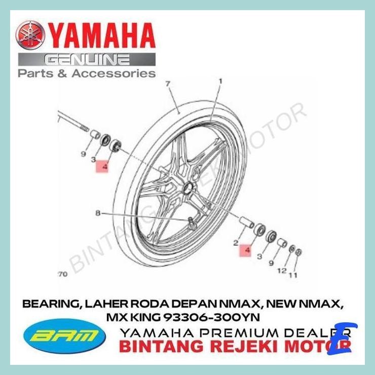 | YBR | BEARING LAHER RODA DEPAN NMAX NEW NMAX MX KING 93306-300YN