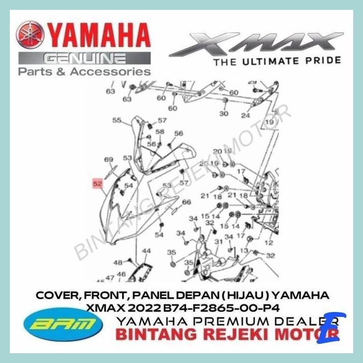 | YBR | COVER FRONT PANEL DEPAN ( MERAH ) YAMAHA XMAX 2022 B74-F2865-00-P3
