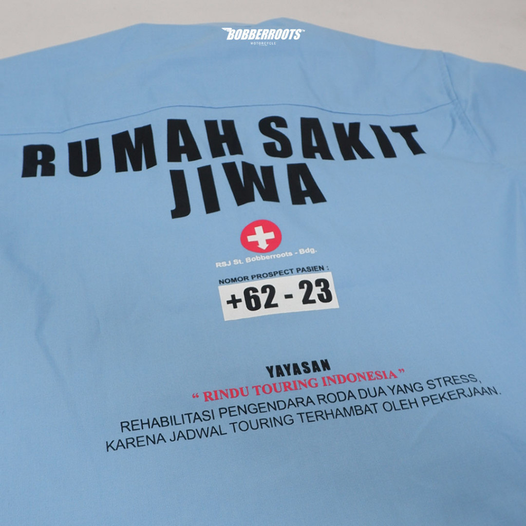 [HIGH QUALITY COLLECTIONS] Workshirt / Kemeja Pasien RSJ 023 Baby Blue / Bobberroots shirt