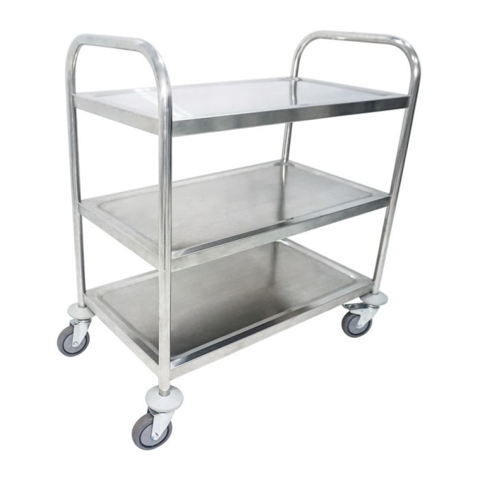 TROLI 3 SUSUN / TROLLEY RAK STAINLESS / TROLLEY MAKANAN / TROLI MUTU