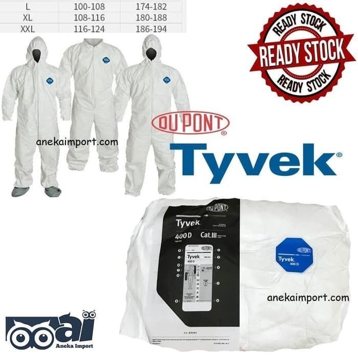 BAJU APD COVID, BAJU APD CORONA, BAJU APD HAZMAT TYVEX, SERAGAM APD 3M
