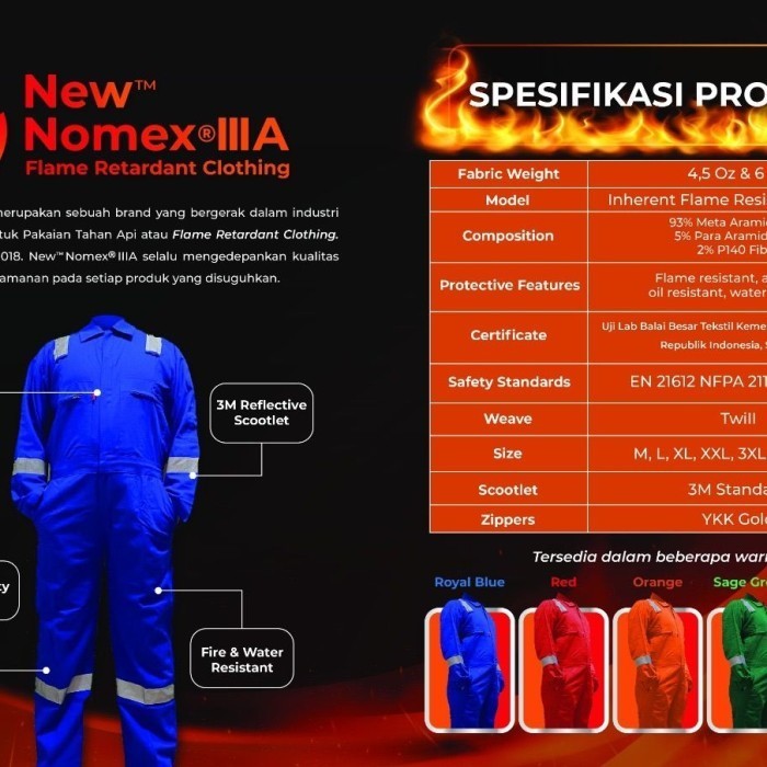 CONVERAL NEW NOMEX LLLA MERAH / WEARPACK NOMEX ORIGINAL PROMO