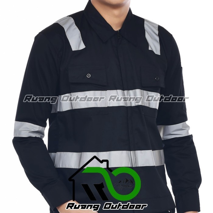 BAJU KEMEJA WEARPACK PRIA ZIPPER RESLETING SAFETY TAMBANG PROYEK PLN