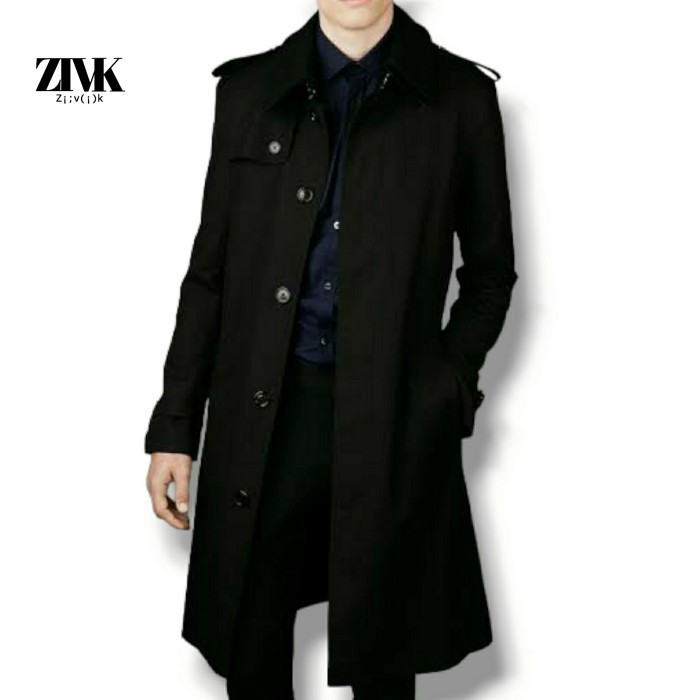 Long Coat Pria Bla Chael Untuk Autumn Spring Winter