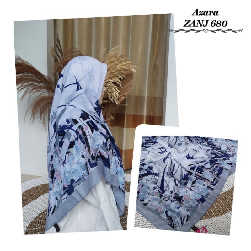 Hijab Segiempat Azara motif KULIT MACAN & BUNGA MAWAR