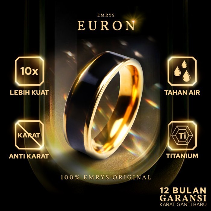 Emrys Simple Ring Euron Cincin Titanium Pria Wanita