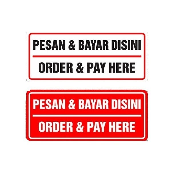 [AN] sign stiker pesan dan bayar disini/ sticker order and pay here NEW