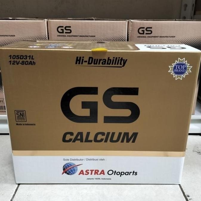 Aki Mobil Pajero Dakar, Fortuner Diesel 105D31L Gs Astra Calsium 80Ah Tariagathastuffs