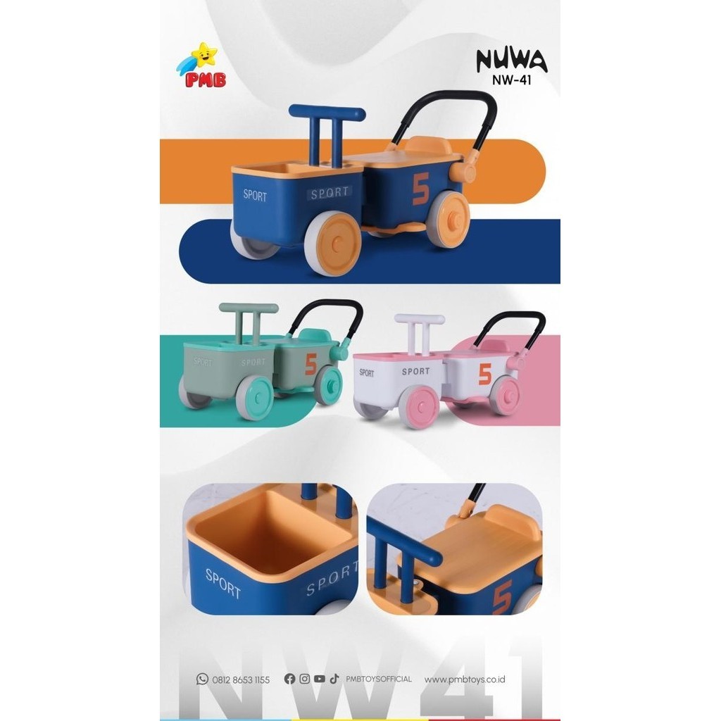 Mainan Anak Mobil Aki Anak Pmb Mobil Aki Pushcar Nuwa Nw41 Dorong Enak Tariagathastuffs