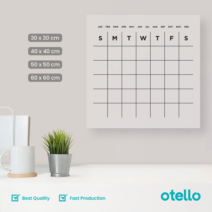 

BARANG TERLARIS Otello - Monthly Planner Akrilik Wall Planner Calendar Acrylic Planner