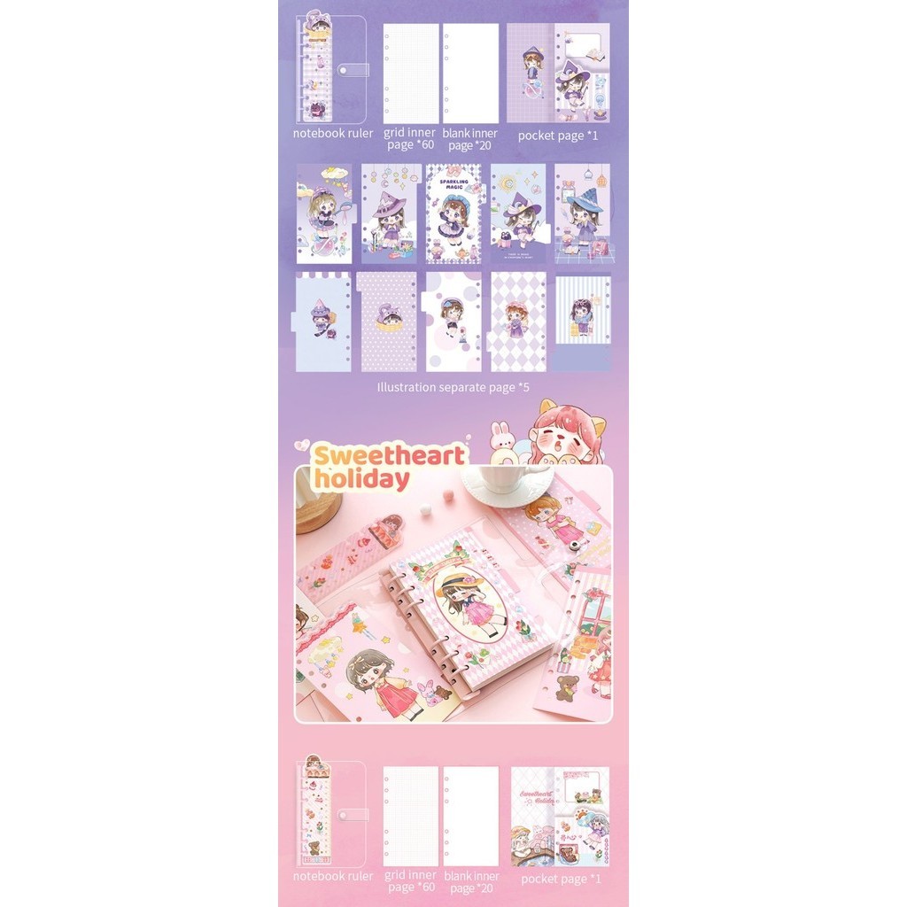 

BARANG TERLARIS binder A6 diary agenda journal notebook set gift