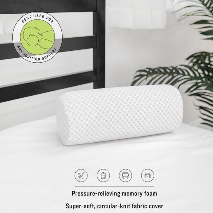 Vablo Neck Roll Pillow Bantal Leher memory foam