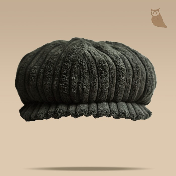 Divinces Newsboy Caps Dudukuy Corduroy Grey - Topi Vintage Hat Classic