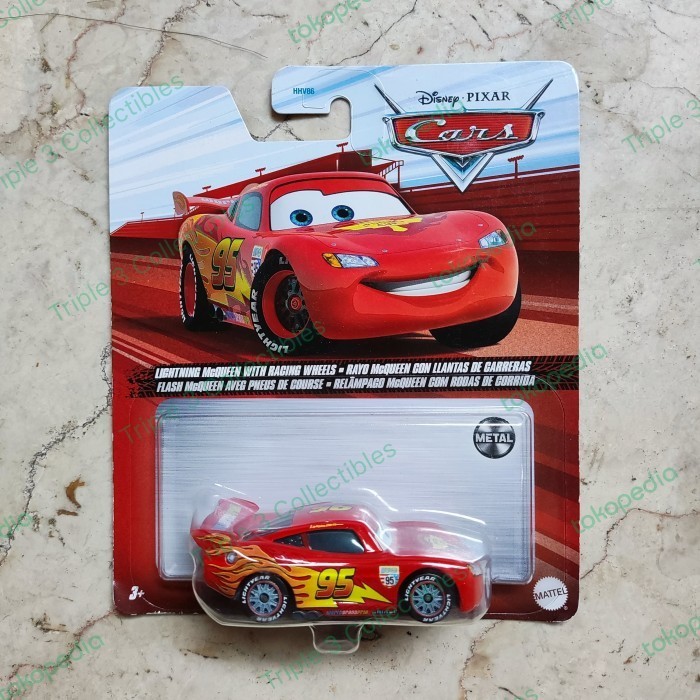 HOT SALE DIECAST 1/55 MATTEL CARS LIGHTNING MCQUEEN WITH RACING WHEELS WHEEL 95 TERBARU
