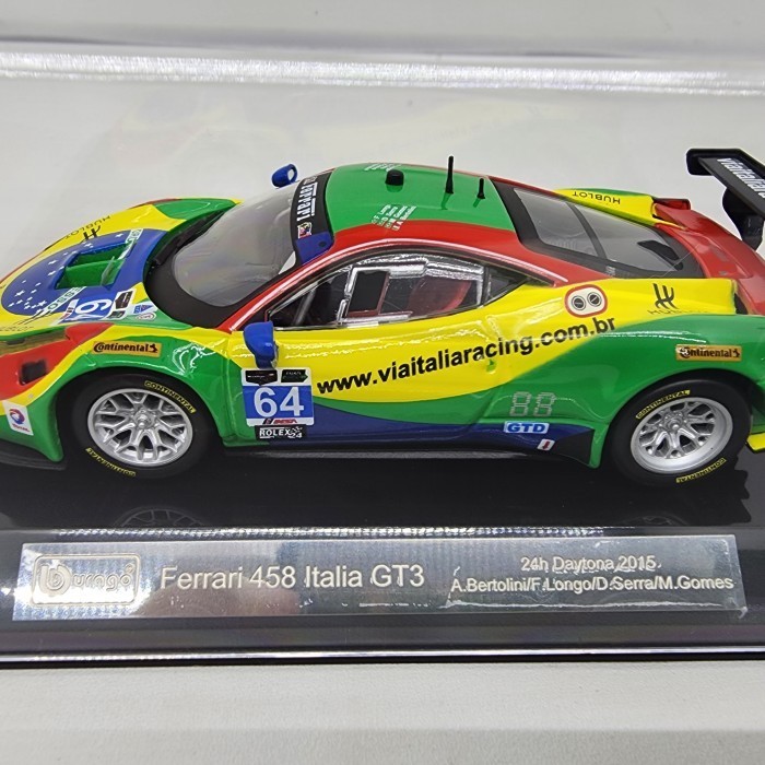 DISKON SPESIAL DIECAST FERRARI 458 ITALIA GT3 DAYTONA 2015 BURAGO 1:43 FERRARI RACING TERMURAH