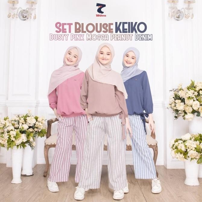 Sale Now Setelan Blouse Dan Celana Kulot Anak Remaja Perempuan Set Blouse Keiko Berkualitas