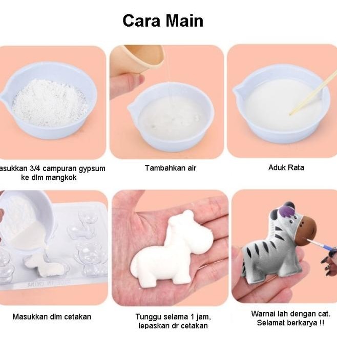 

Mainan DIY Prakarya Stone Painting Mewarnai Melukis 3D Paint Gypsum