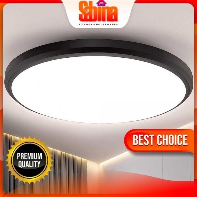 Lampu Plafon LED Bulat Stepless Dimming 3 Warna Remote Control