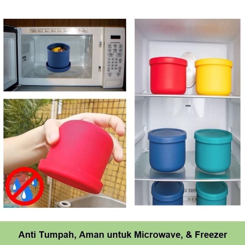 Ligera 250Ml Silicone Baby Food Container / Ada Skala Takaran / Lunch Storage Box Wadah Makan