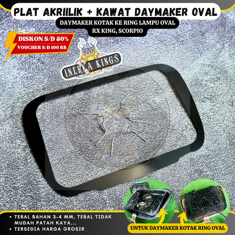 Plat Akrilik Lampu Daymaker Oval Rx King Rxk Rxking Lokal Part