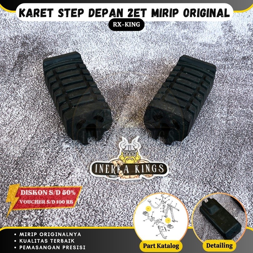 Karet Barstep Footstep Step Depan Motor Yamaha RX KING RXK RXS VERSI 2-ET 2ET (Karet terkuat)