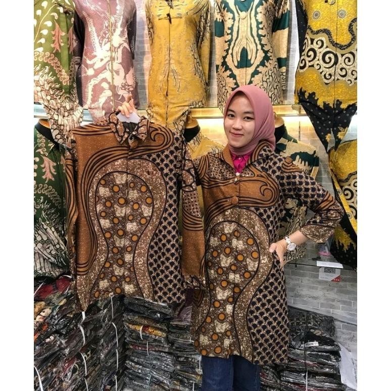 Batik Couple  Premium Tunik Full Puring Trikot