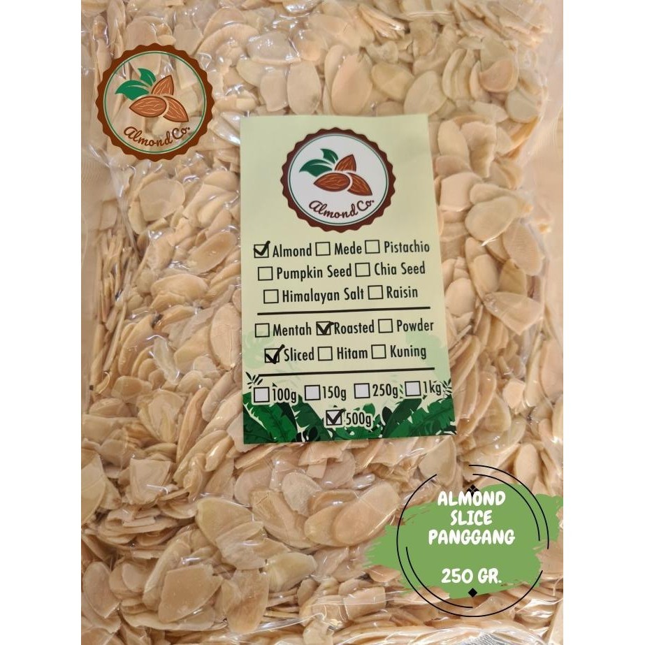 

Kacang Almond Slice Panggang (Roasted / Oven) 250 Gr Berkualitas