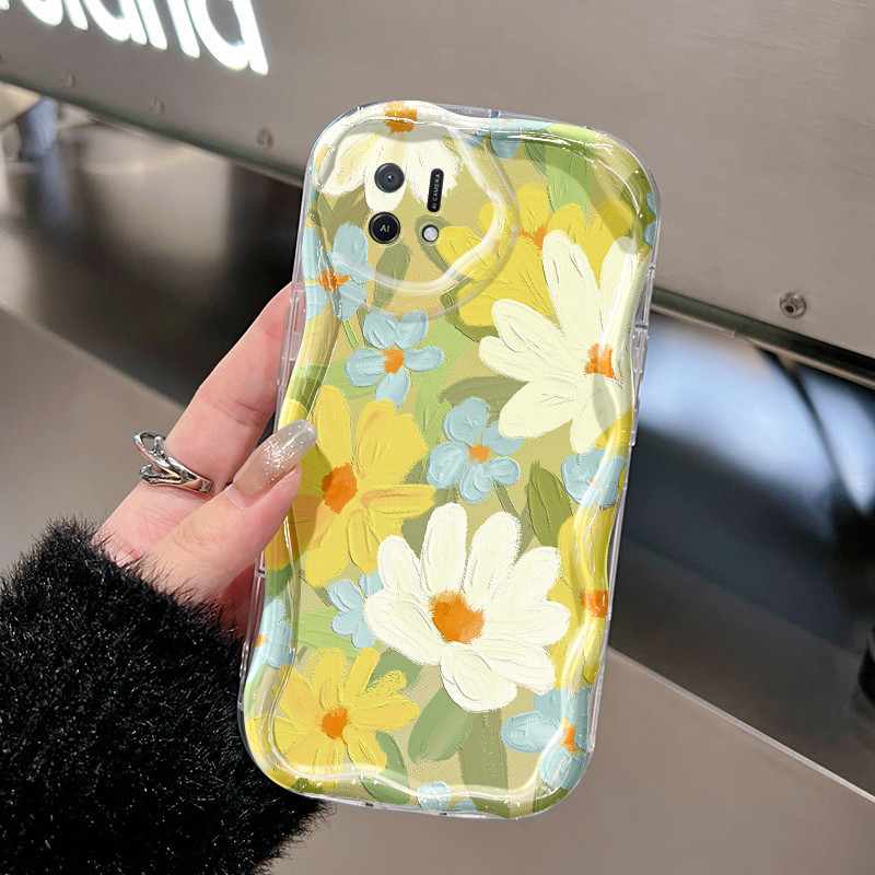 Casing Hp OPPO A16K OPPO A16E Case Casing terbaru aesthetic Lucu HP Softcase batas gelombang samping
