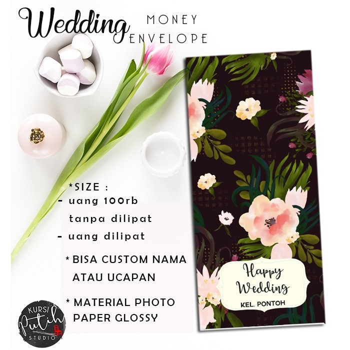 

Amplop Uang Buat Kondangan Lebaran Motif Dark Custom Nama
