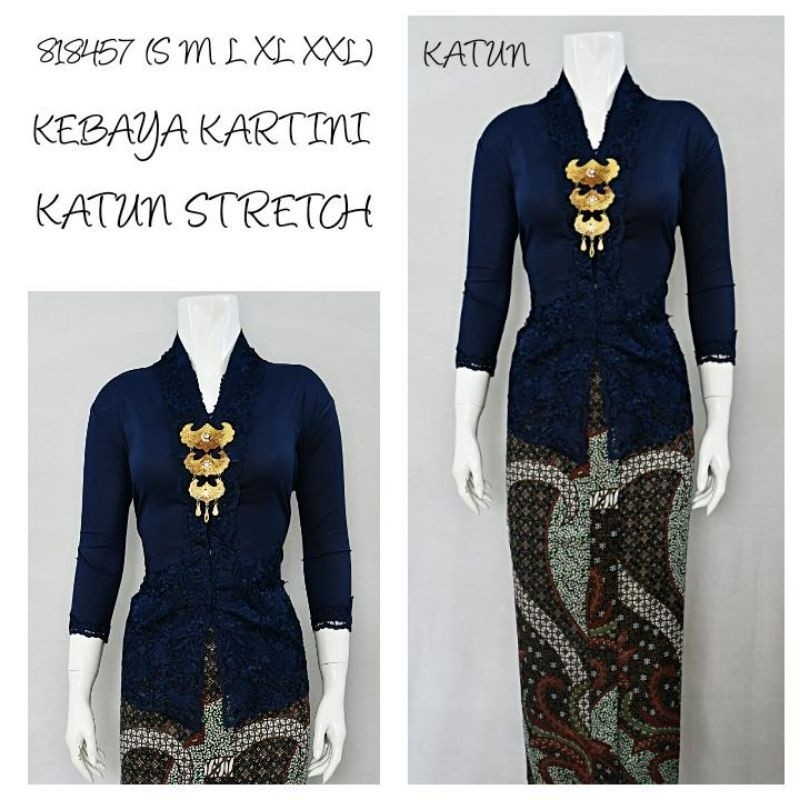 [READY] BEST SELLER Indah KEBAYA KARTINI MODERN PUTIH LENGAN 7/8 BORDIR SENADA KATUN STRETCH KEBAYA