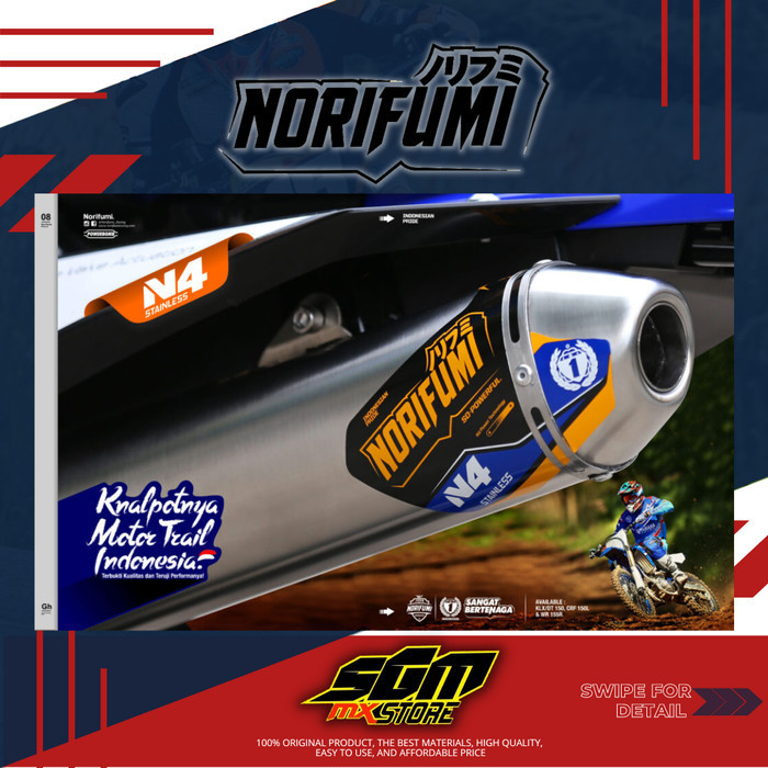 PROMO KNALPOT NORIFUMI N4 STAINLESS CRF / KLX ORIGINAL PRODUCT #ORIGINAL