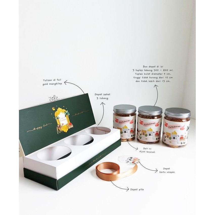 

(Box 33.3 X 12.3 X 11 Cm Lebaran) Dus Kue Kering Toples Jar Idul Fitri 055