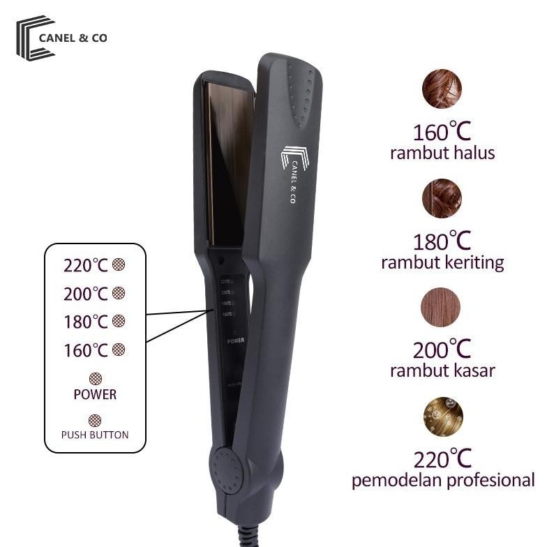 PREMIUM CANEL & CO Catok Lurus Iron Catokan Rambut  Pelurus Hair Styler Mudah Digunakan Ion  hair cu